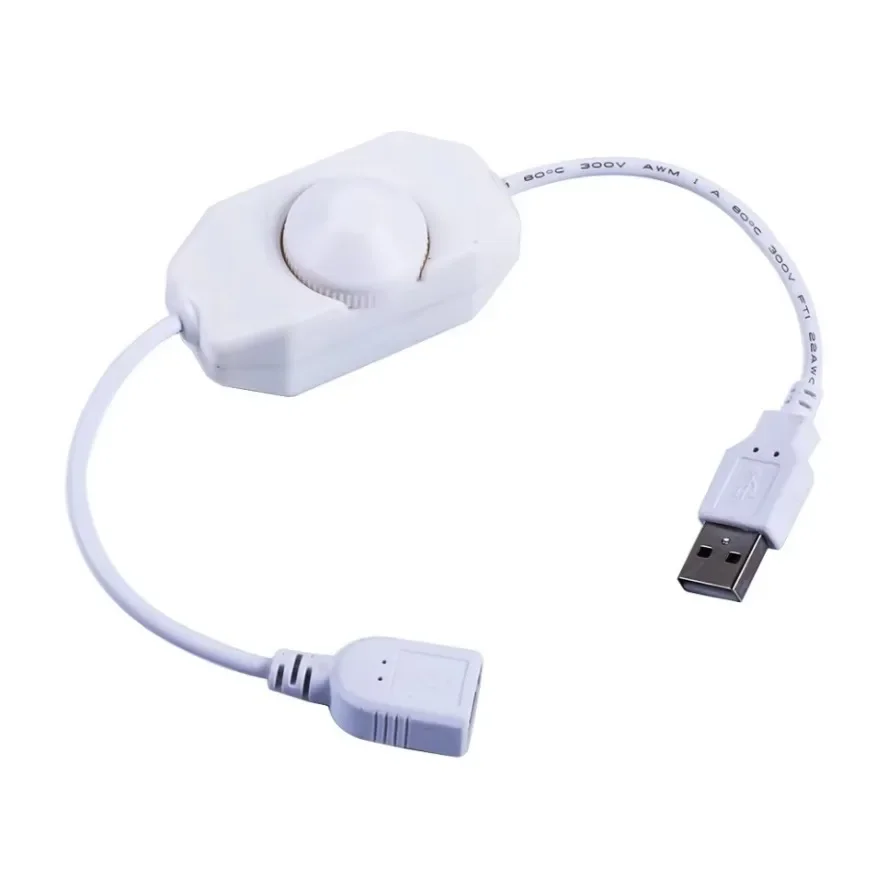 5V USB Knob Dimmer Switch USB Female To Male Extension Cord with Rotary ON OFF Controller LED Lights Strips Night Light Bulb