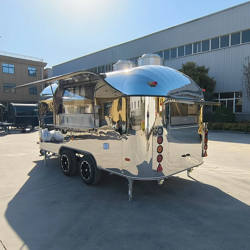 Mobile Kitchen Full-Kitchen Trailer Foodshop BBQ Food Caravan Truck for Food Processing Machinery