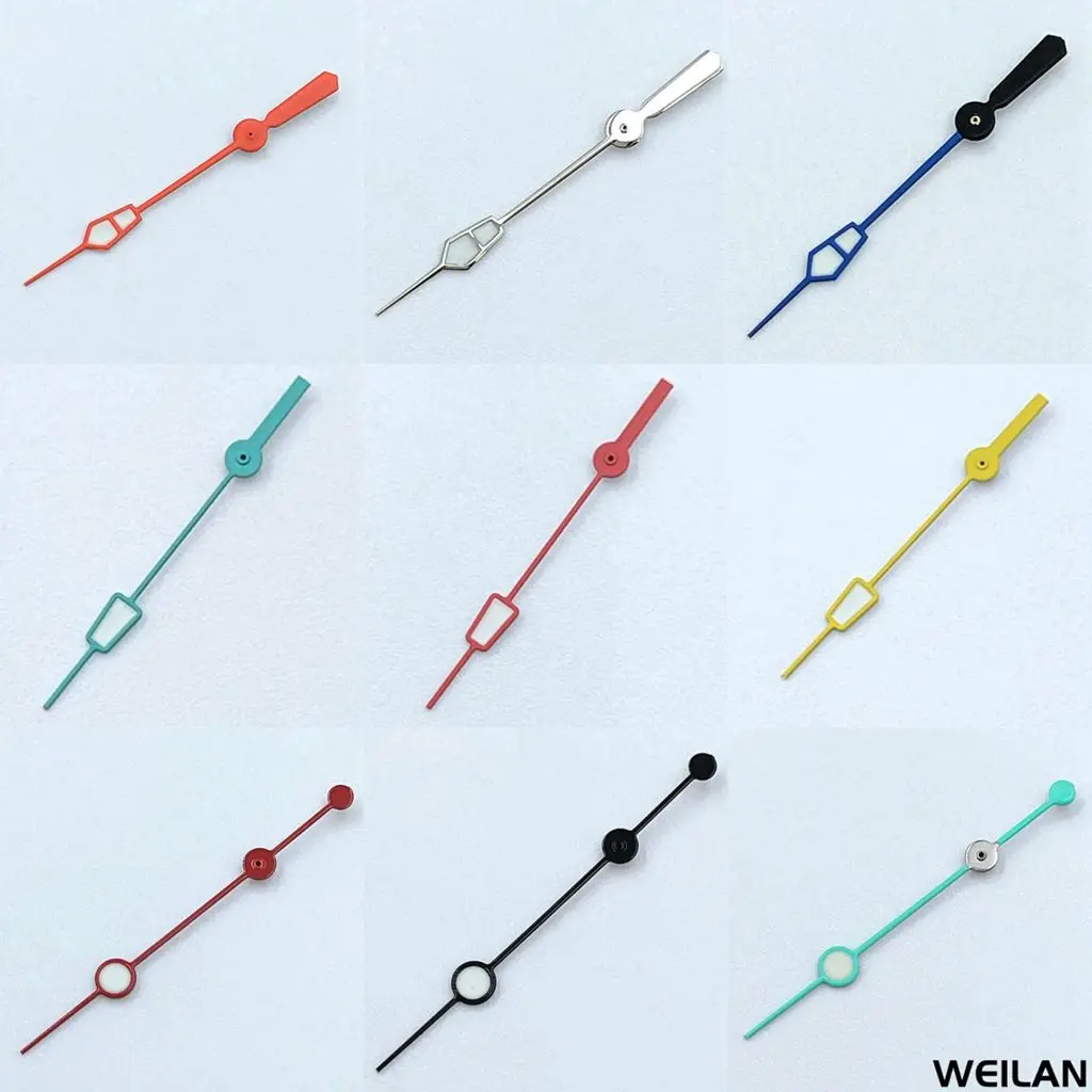 NH35 NH36 7S26 7S36 4R35 4R36 Uhrwerke 12,5mm Silber Gunmetal Grün Blau Rot Orange Uhr Einzelner Sekundenzeiger Grün Leuchtend