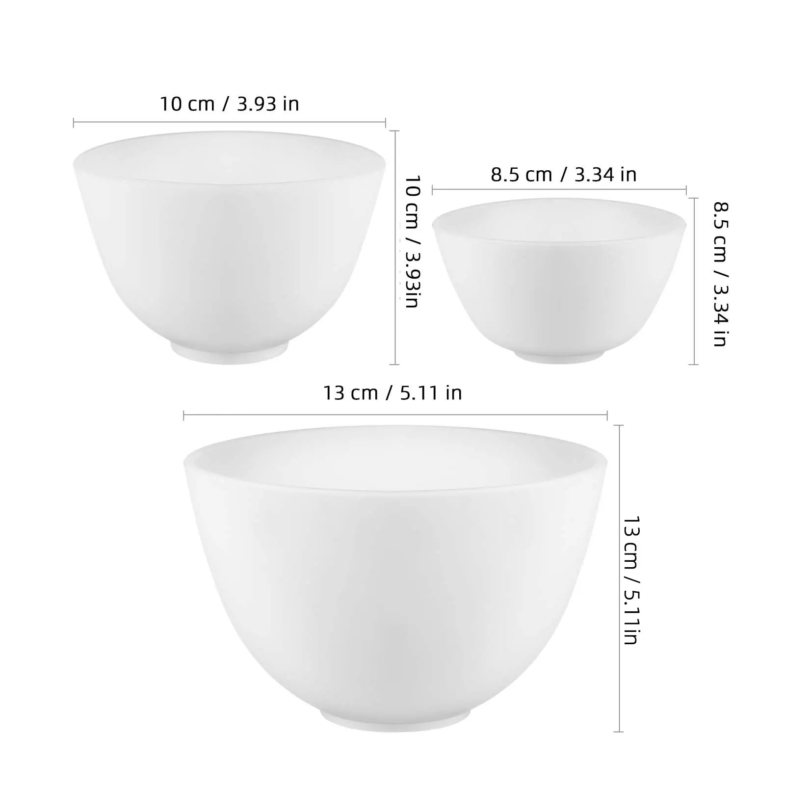 

3Pcs Silicone Facial Mask Mixing Bowls Stirring Bowls Salon Spa Home Beauty Tool Essential Oil Bowl Face Skin Care Tool