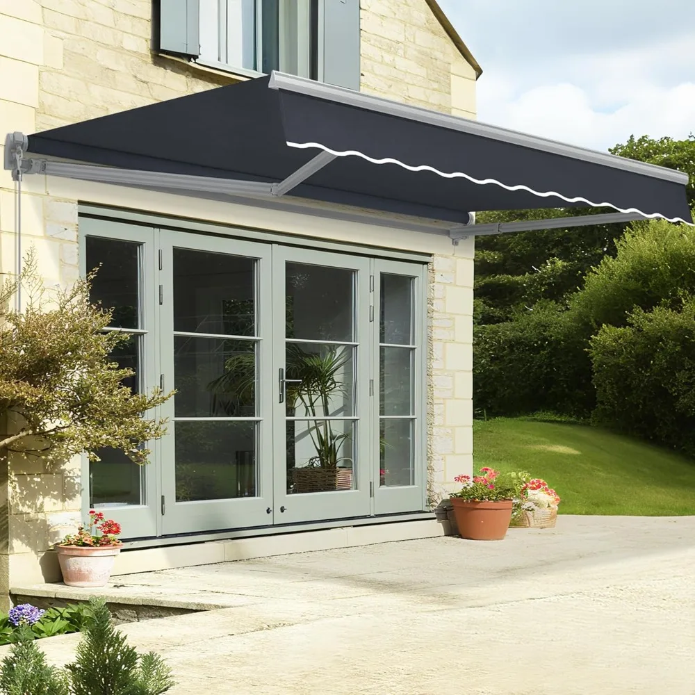 

Patio Awning 12x8 Feet Sunshade Canopy for Manual Retractable Awnings, 4664 (Dark Grey, 12x8ft)