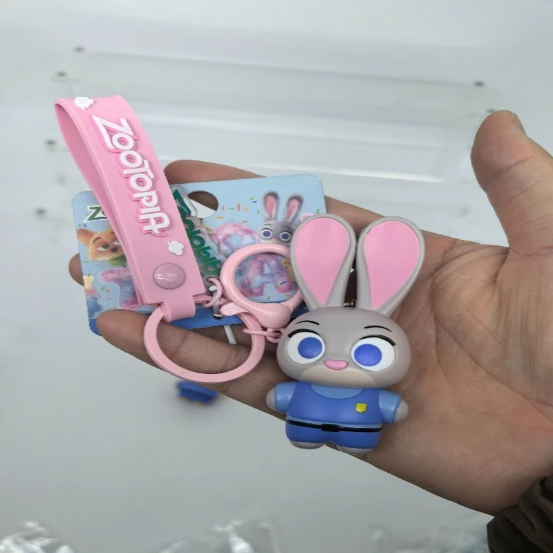 ديزني Zootopia جودي هوبس نيك Kawaii أنيمي الشكل المفاتيح حقيبة أنيقة قلادة الرسوم المتحركة المشتقة لعبة هدايا عيد ميلاد الاطفال #5