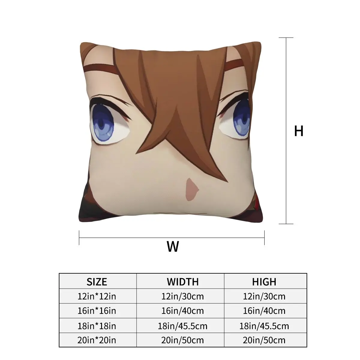 Childe (Tartaglia) Face Mem Square Pillowcase Pillow Cover Cushion Zip Decorative Comfort Throw Pillow for Home Car