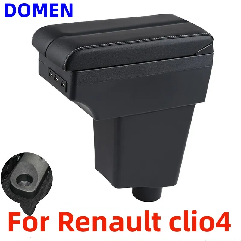 For Renault clio4  Armrest box Interior Parts Car Central  Content With Retractable Cup Hole Large Space Dual Layer USB