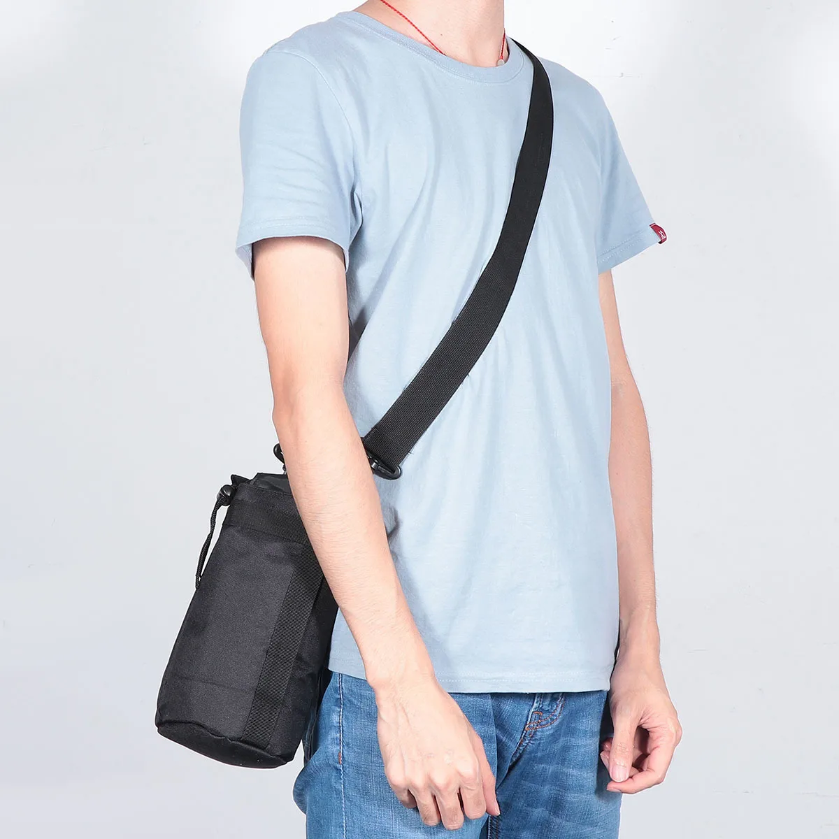 حقيبة غلاية متينة بحزام زجاجة مياه للرياضات الخارجية والمشي لمسافات طويلة والجري والسفر وحقيبة زجاجات المياه باللون البني #4