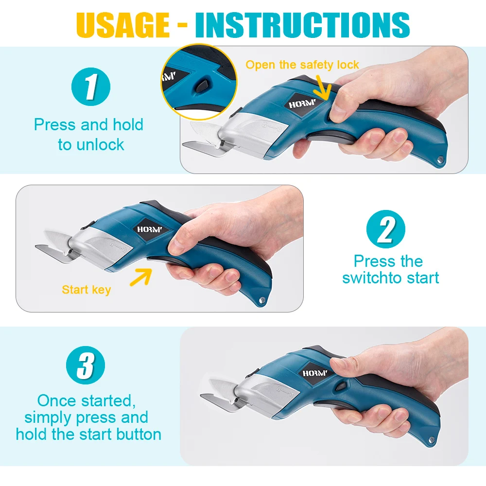 3.6V Multifunctional Electric Scissors Fabric Cutting Machine Leather Scissors With Tungsten Steel Blades USB Rechargeable Tool