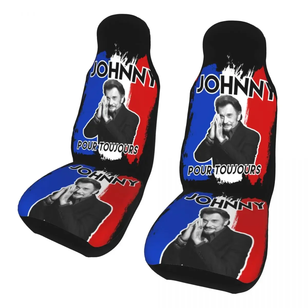 Johnny Hallyday Forever Universal Car Seat Cover Off-Road Travel Rock Music Seat Covers Fiber Hunting