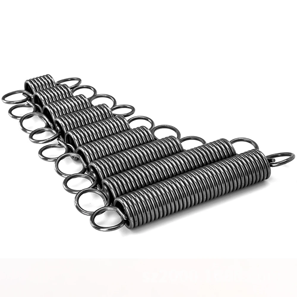 Manganese Steel Tension Spring Wire Diameter 2mm OD10mm-20mm Closed Hook Cylindrical Helical Pullback Extension Coils