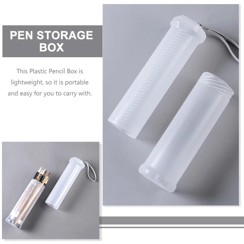 2Pcs Retractable Pencil Holder Pen Storage Box Plastic Pen Case Telescopic Pen Container