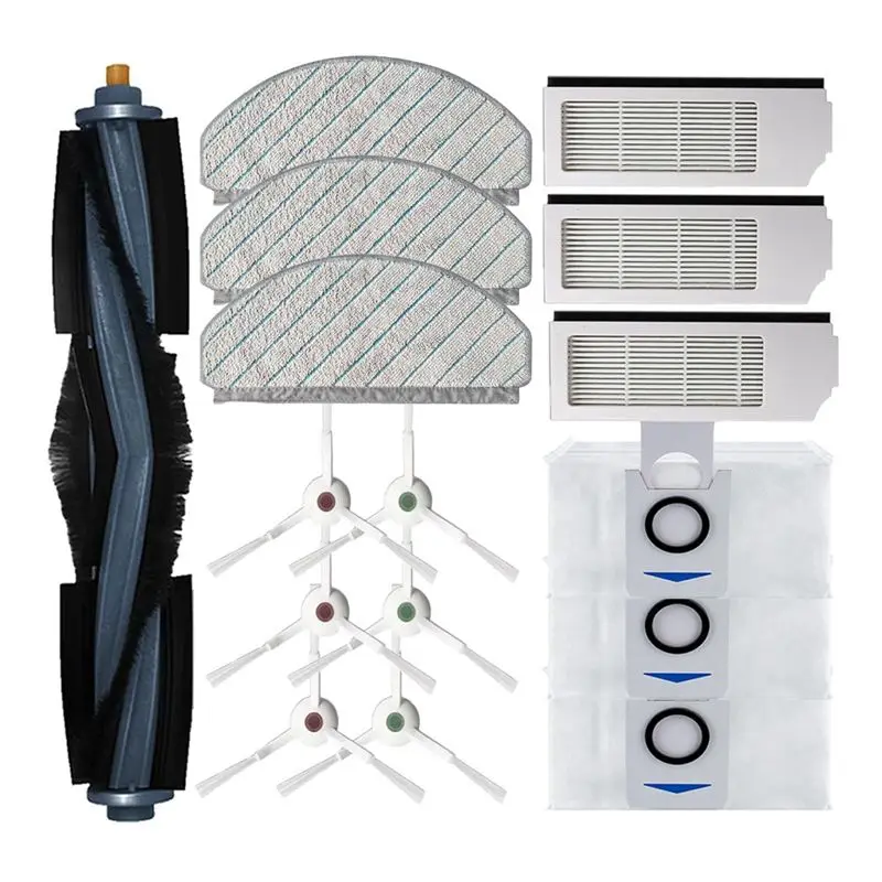 THIVN-Main Brush Side Brush Filter Mop Dust Bag For Ecovacs DEEBOT T10 Plus Robot Vacuum Replacement Accessories