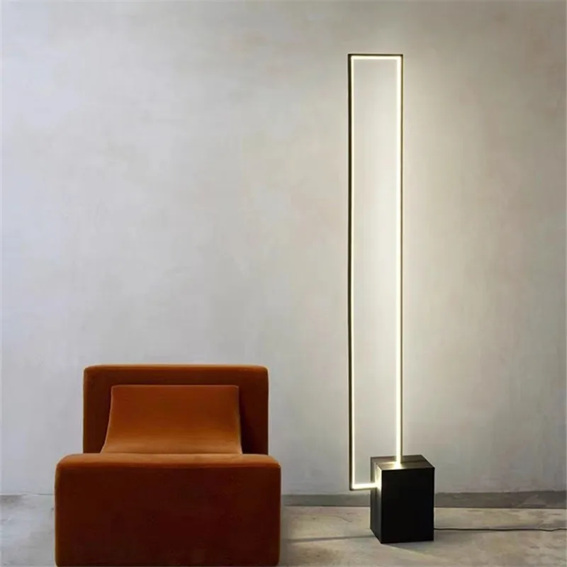 Minimalist rgb floor lamp Modern italian design Light Rectangle Lamp Bedroom Bedside Light Loft Hotel living room standing lamps