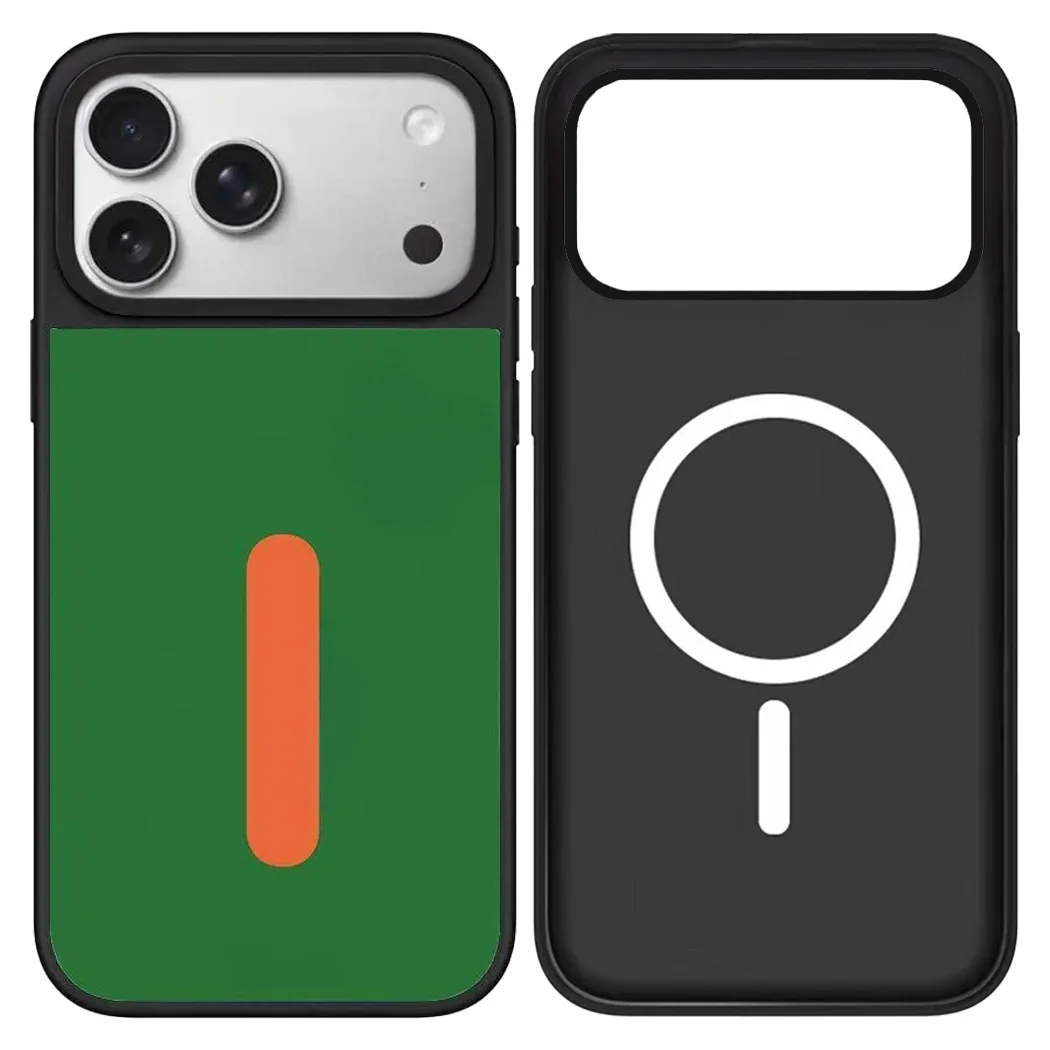 

Green Orange Alphabet I Mirror / Acrylic Magnetic Case: Compatible with IPhone 17 16 15 14 13 12 Pro Max 17 Air