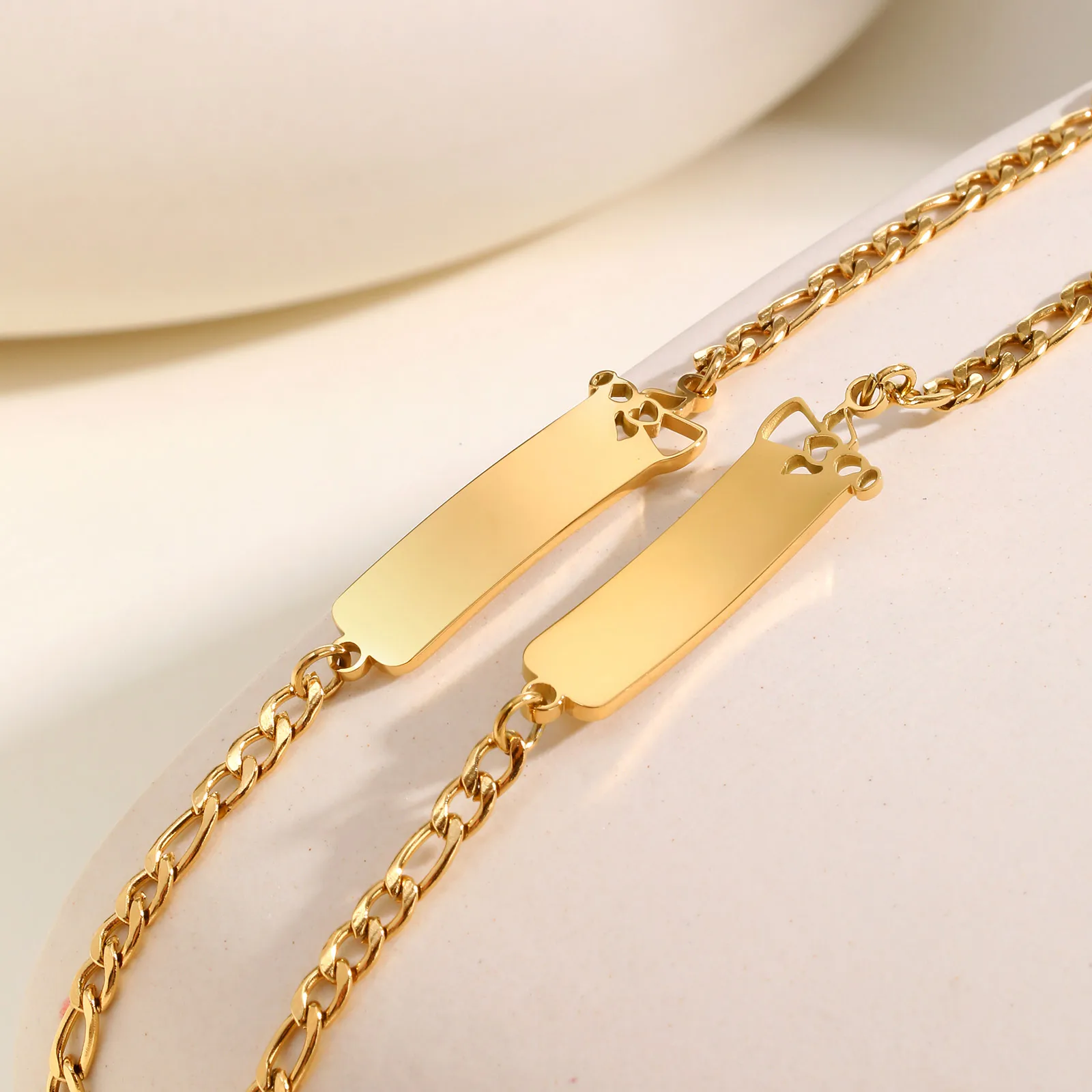 Gelang Tanggal Nama Ukiran Gratis untuk Bayi, Gelang Baja Tahan Karat Malaikat Berongga Rantai TNK, Hadiah Perhiasan Tahan Air Modis