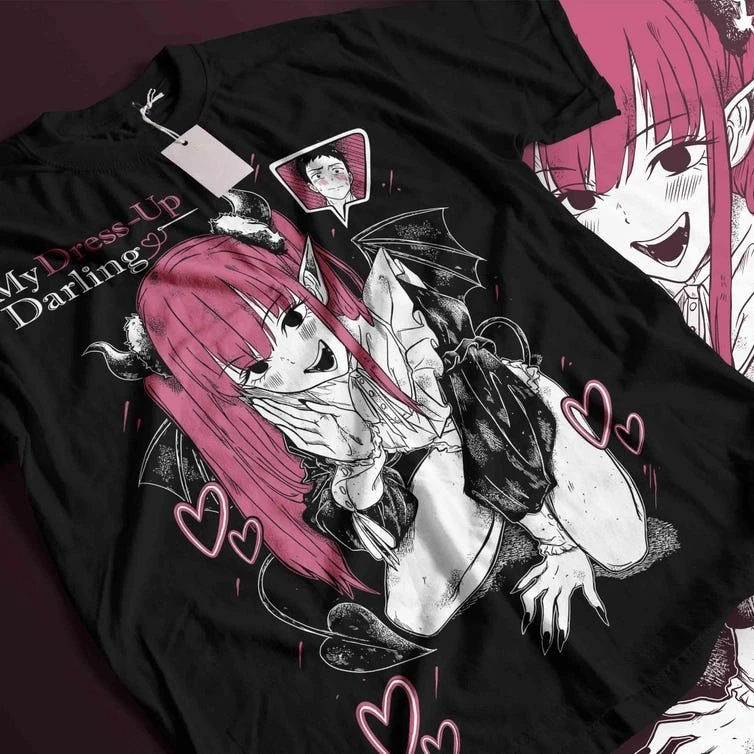 Sommer-Sonderangebot My Dress-Up Darling Marin Kitagawa Grafik-T-Shirt Hip-Hop Streetwear Übergroßes T-Shirt Kurzarm Freizeitkleidung