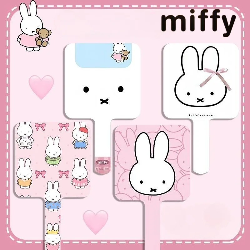 Niedlicher Miffy-Kaninchen Süßes Kreatives Cartoon-Muster Neuer Tragbarer Modischer Handlicher Kleiner Schminkspiegel für Männer und Frauen