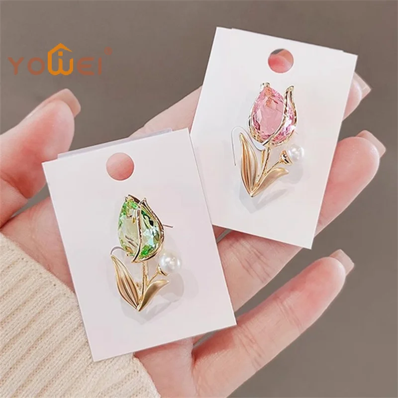 Latest Fashion Tulip Flower Brooches Pins For Women Clothing Coat Jewelry Party Accessories Gifts
