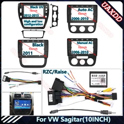 For VW Sagitar MK5 GOLF5 10 .1inch Din Car Radio Plastic Fascias Panel Dashboard Frame Installation GPS CD Android Playe cables