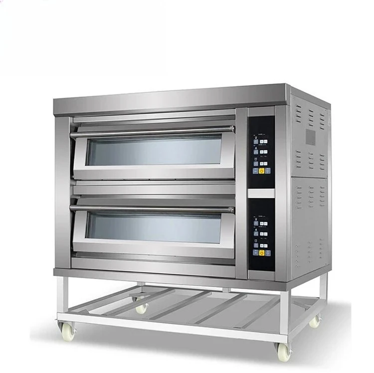 เตาอบแก๊สเชิงพาณิชย์สองชั้นสี่ถาดสำหรับอุปกรณ์ครัว