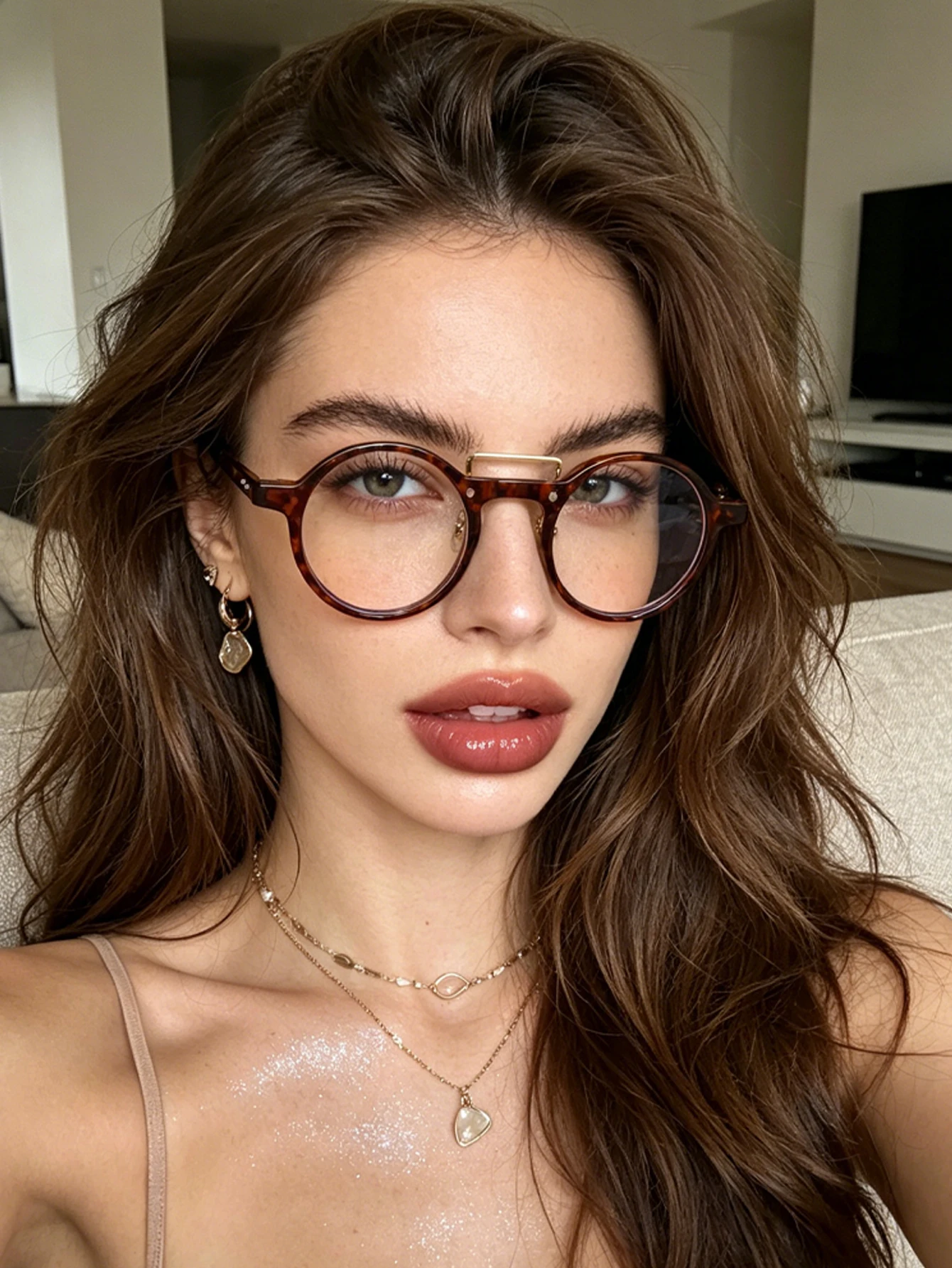1pc retro double beam round frame glasses daily simple commuter fashion glasses men and women the same style