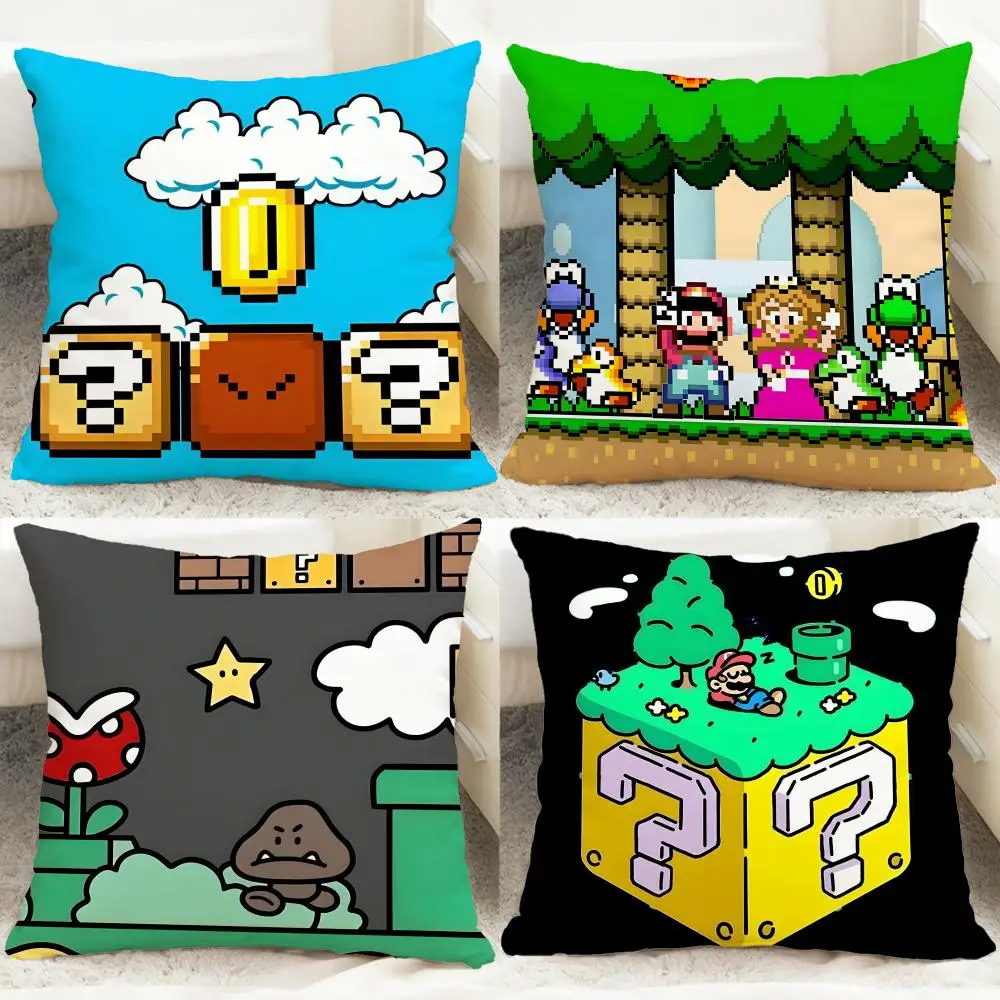S-Super Cute Style M-MarioS Cushion Cover Comfortable Reversible Pillow Cover Ideal for Car Sofa Bedroom & Beyond