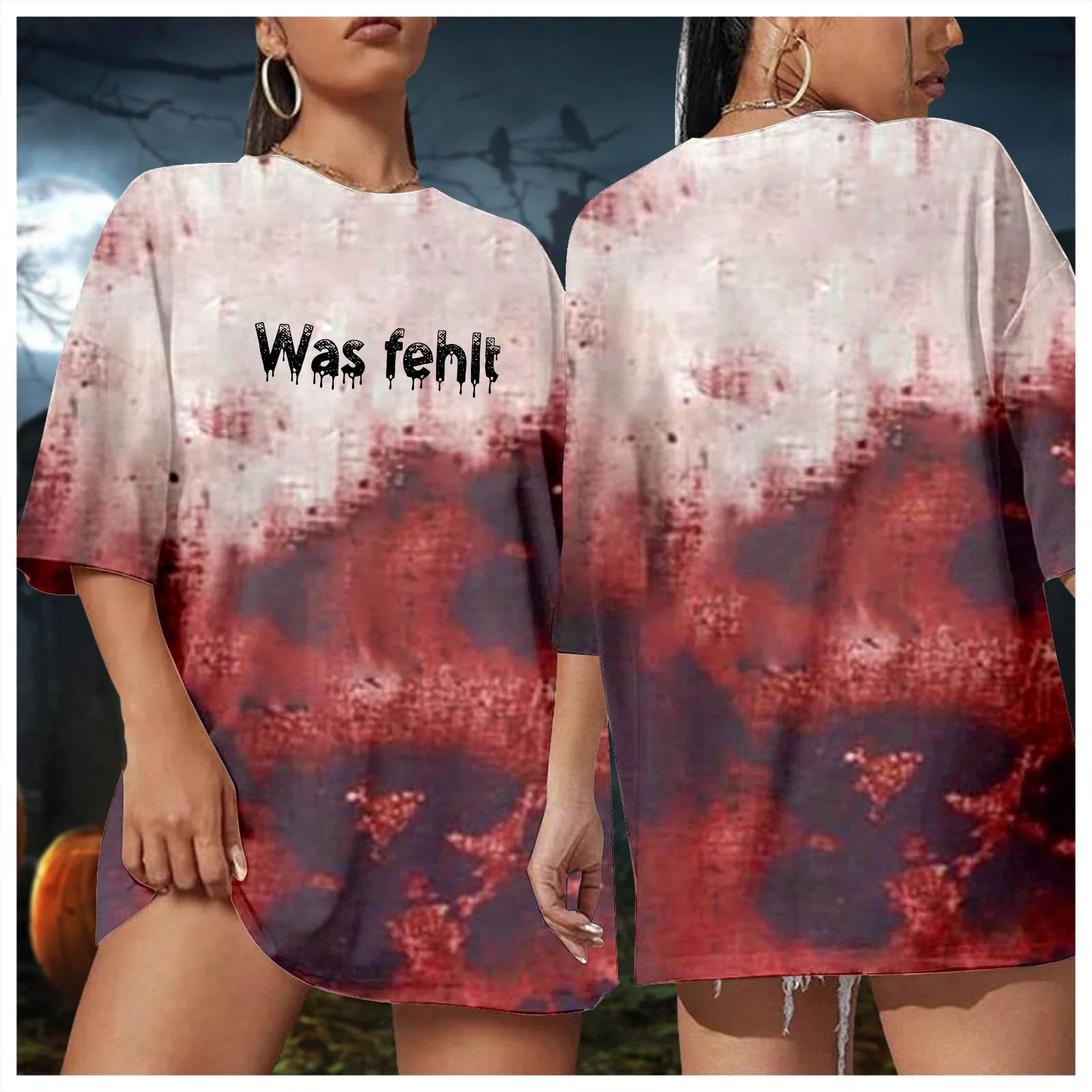 New Halloween Women's Bloody Nicht Mein Blut Print T-Shirt O Neck Short Sleeve T Shirt Top Blouse Horror Bloody Funny Tee