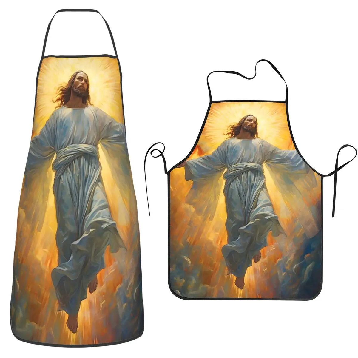 Angel Jesus Christ In Heaven Christian Art Jesus Ascension Apron Chef Baking Tablier Sleeveless Bib Kitchen Cleaning Pinafore