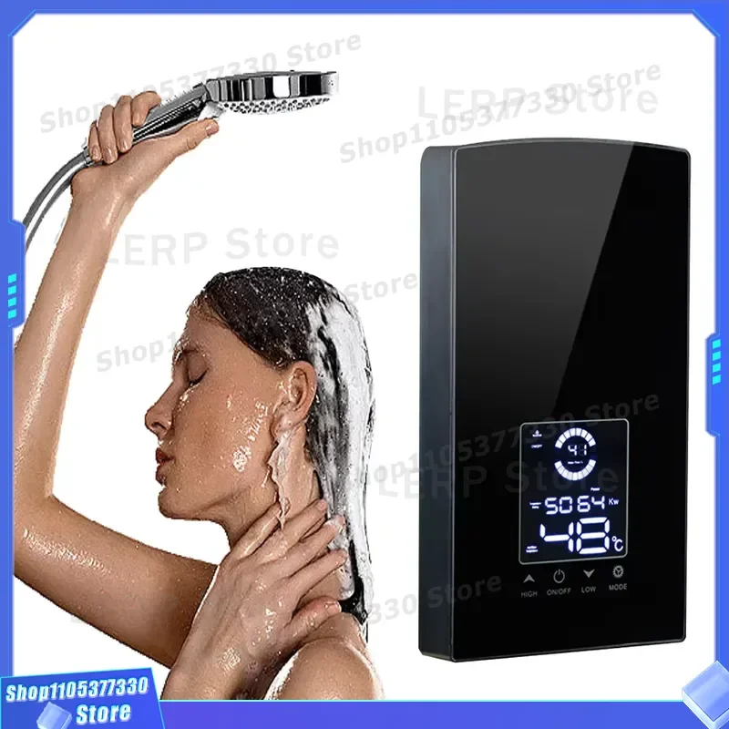 8500W Tankless Electric Water Heater 220V Instant Hot Shower System Compact Design for Bathroom Kitchen Fast Heating Energy