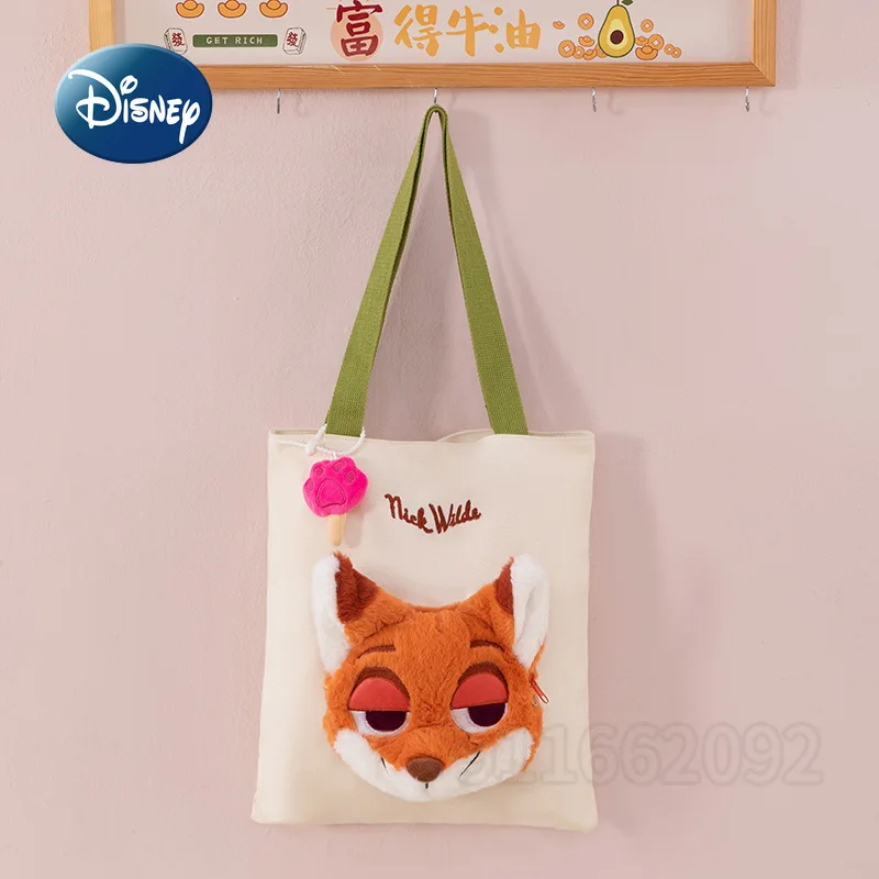 Disney Judy Nick New Women's Handbag Canvas Large Capacity Women's Shoulder Bag Multifunctional Cartoon Fashion Women's Bag