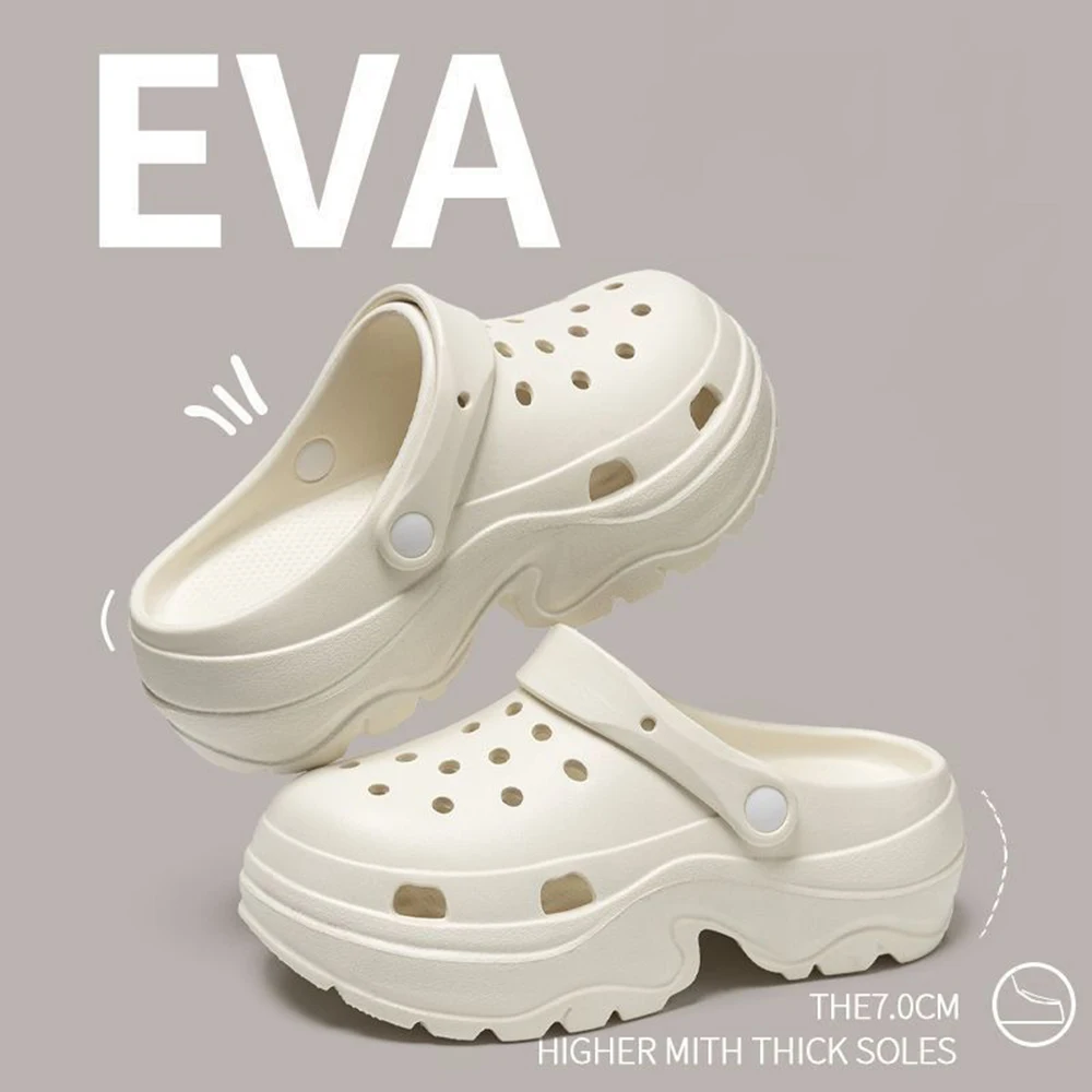 Women's Summer Outdoor Garden Clogs Thick Bottom EVA Clog Shoes Breathable Summer Sandals Non Slip Indoor Home Shower Slippers