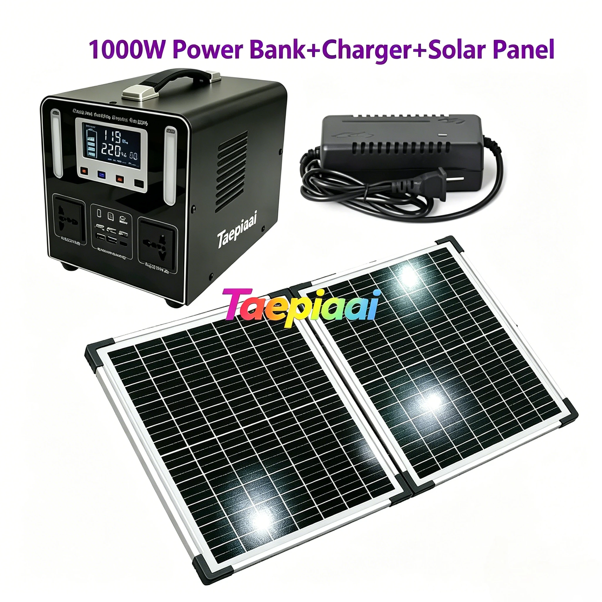 New LiFePO4 220V1000W 86AH Portable Power Station Solar Outdoor Mobile Power Supply Emergency Energy Storage OutdoorCampingStall image 3