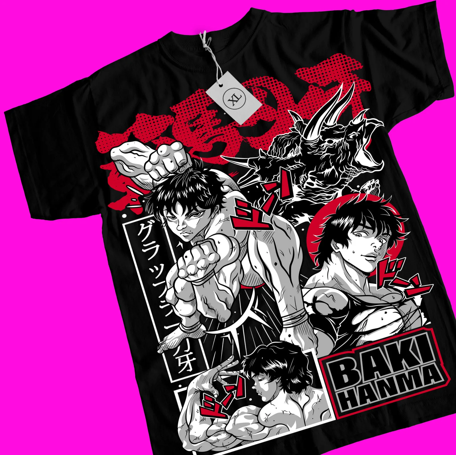 

Baki Hanma T-Shirt Baki the Grappler Yujiro Boxing Gym Anime Gift Shirt All Size