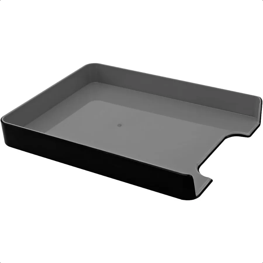 

Advantus Fusion Plastic Letter Tray Black Gray 37678