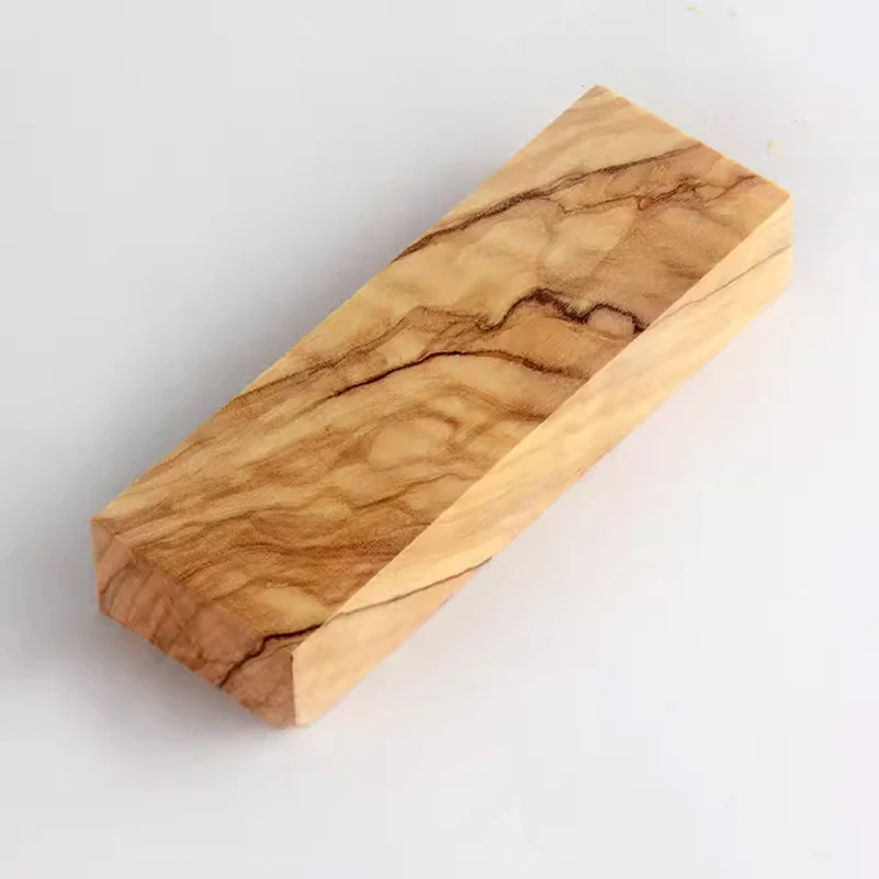 Bûche en bois massif pour manche de couteau, patchs de matériaux exécutifs de bricolage, olive naturel, 3 Tan, 2 pièces par lot