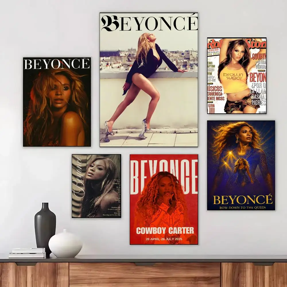 Beyonce Singer Pop Cowboy Retro Poster HD Waterproof Self-Adhesive For Living Room Gift Bedroom Hallway Wall Decor