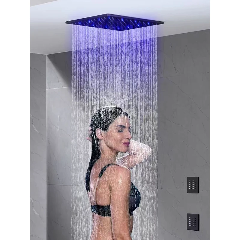 In-Wall Large Flow Constant Temperature Ceiling Shower 300*300mm Ceiling Shower Sets with Massage