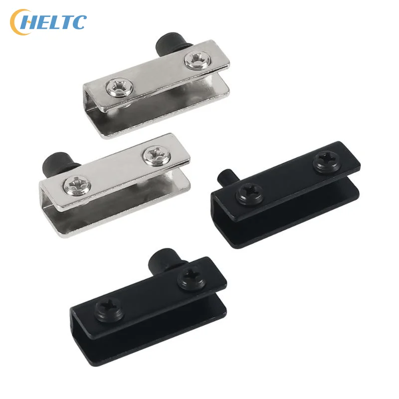 1 مجموعة الحديد سهلة التركيب مع عدم وجود الحفر مفصلات الأبواب الزجاجية المصنوعة من الفولاذ المقاوم للصدأ مناسبة لحزمة الزجاج 5 ~ 6 مم من 2