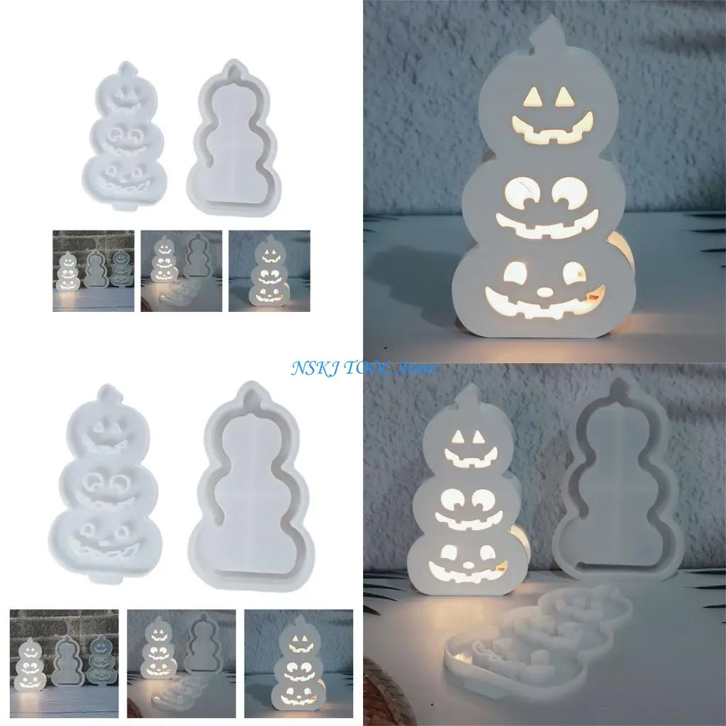 

L8RC Plasters Molds Handmade Casting Molds Halloween Pumpkin Light Silicone Mould Epoxy Resin Tool