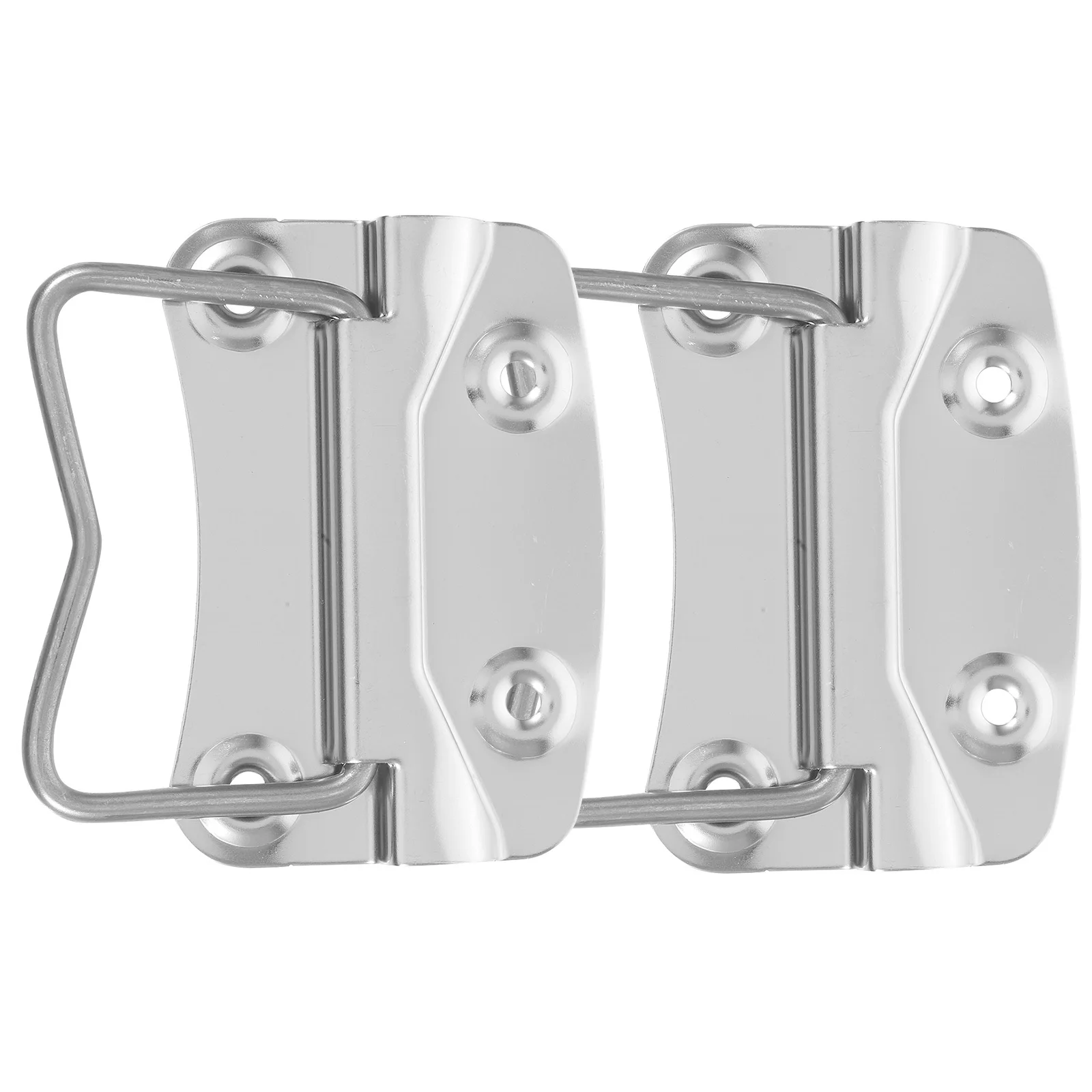 

2Pcs Stainless Steel Folding Pull Handle Heavy Duty Toolbox Chest Spring Loaded Ring Cabinet Drawer Handles Barn Door Handles
