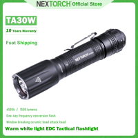 NEXTORCH TA30W 4500K white light EDC tactical flashlight, rechargeable high power flashlight, with window breaking function, LED