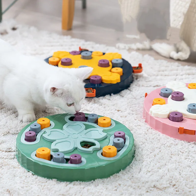 Interactive Cat Dog Puzzle Toy Slow Food Bowls for Cats Small Dogs Kitten Pet Training Toys Improve IQ Game juguetes para gatos