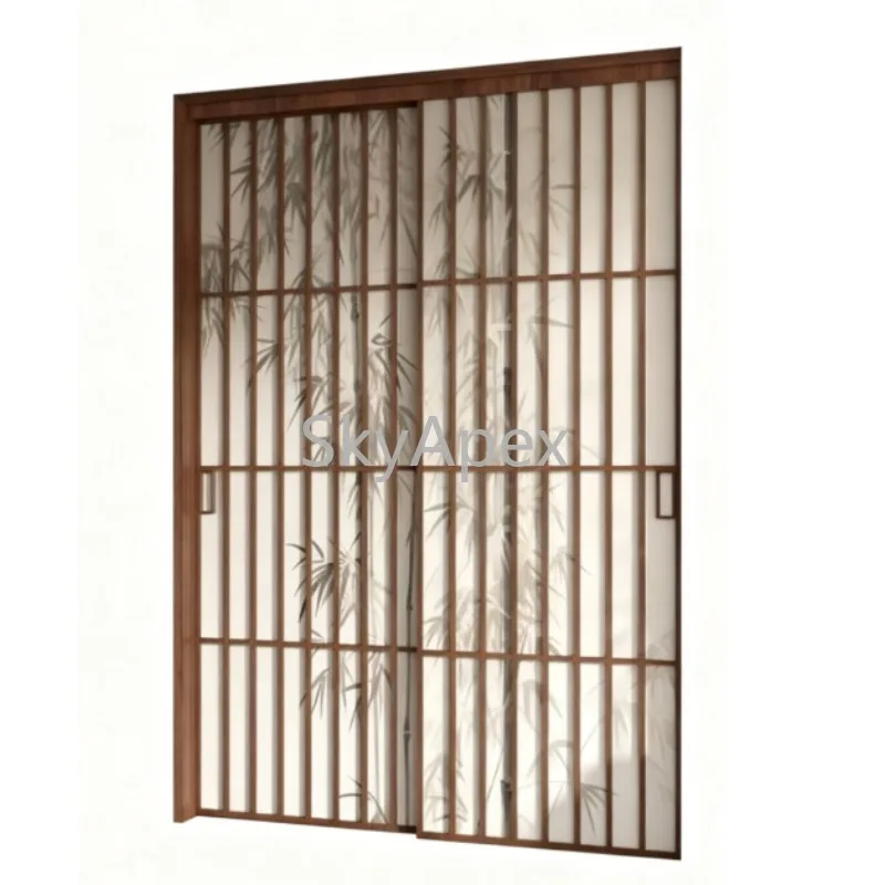 French Style Custom Minimalist Sliding Door For Living Room Wine Cellar Supermarket Garden Interior Durable Weatherproof  Modern