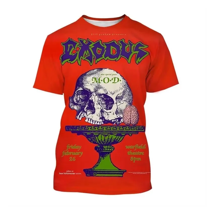 Hot Sale Exodus Personalized Print 3D T-shirts Personalized Band Hip-hop Men and Women Casual Cool T-shirt Harajuku Street Punk