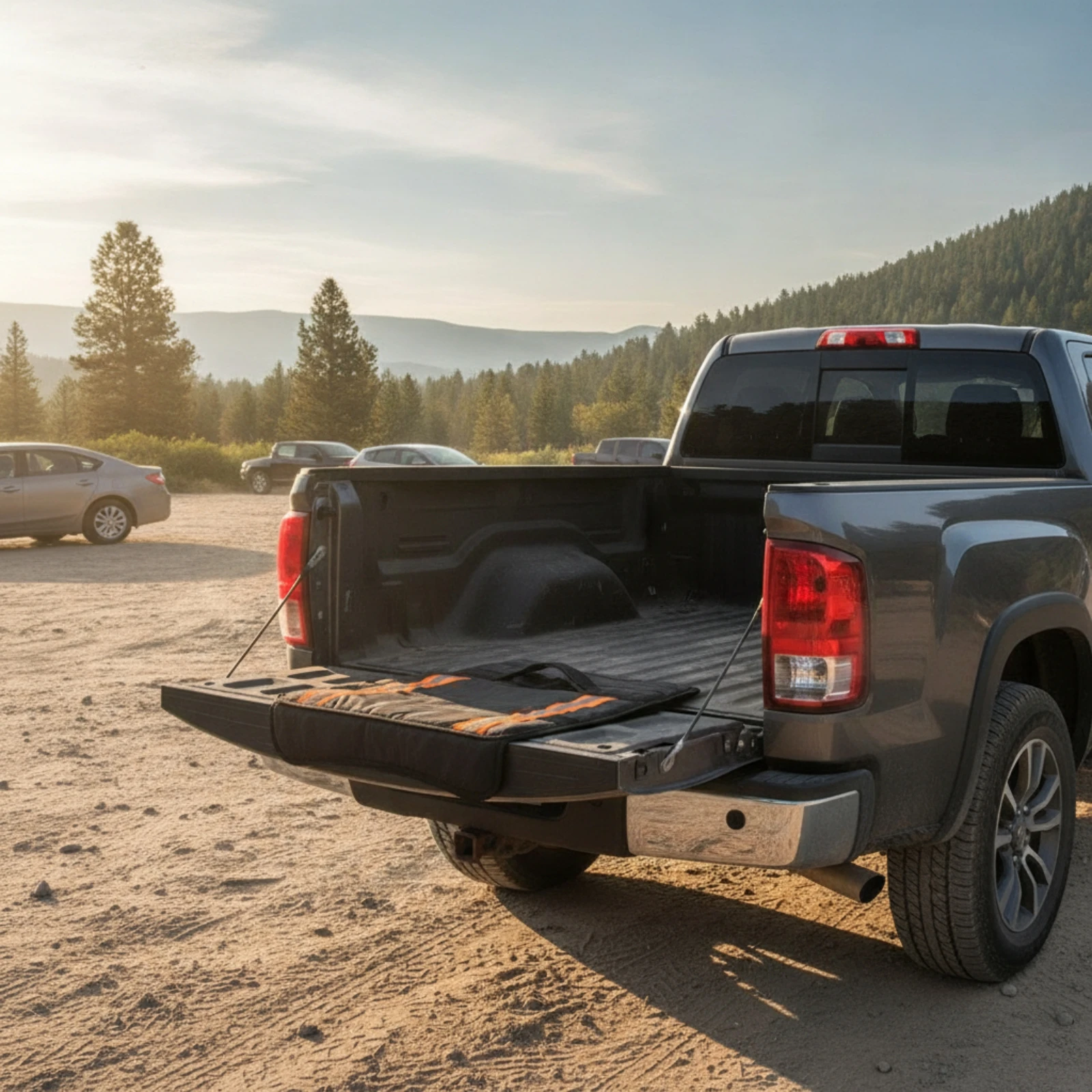 Tailgate Cycle Protection Pad Long-Lasting Tailgate Bike Pad with Straps Sturdy Abrasion-Resistant for Truck Owners, Road Trips
