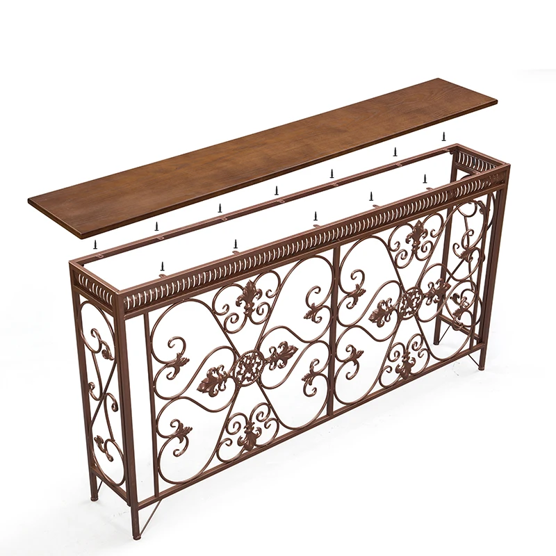 

Entry Entry Entrance Long Wall Side Table Narrow Aisle Cabinet American Radiator Above Shield Decorative Shelf