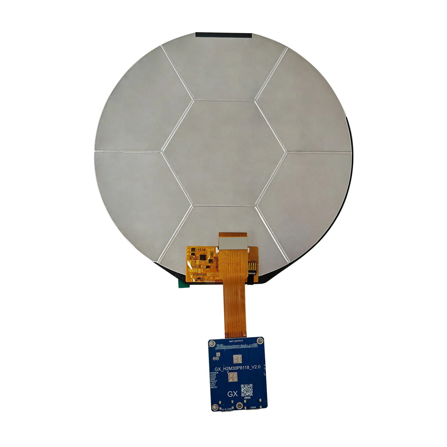 7 Inch Round LCD Screen TFT Circular Display IPS 1080x1080 MIPI interface 500nits High Brightness Panel With HDMI Driver Board