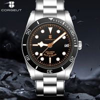 CORGEUT   Business Luxury Men Watches Sapphire Glass Automatic Mechanical Waterproof Diving Date Watch for Man