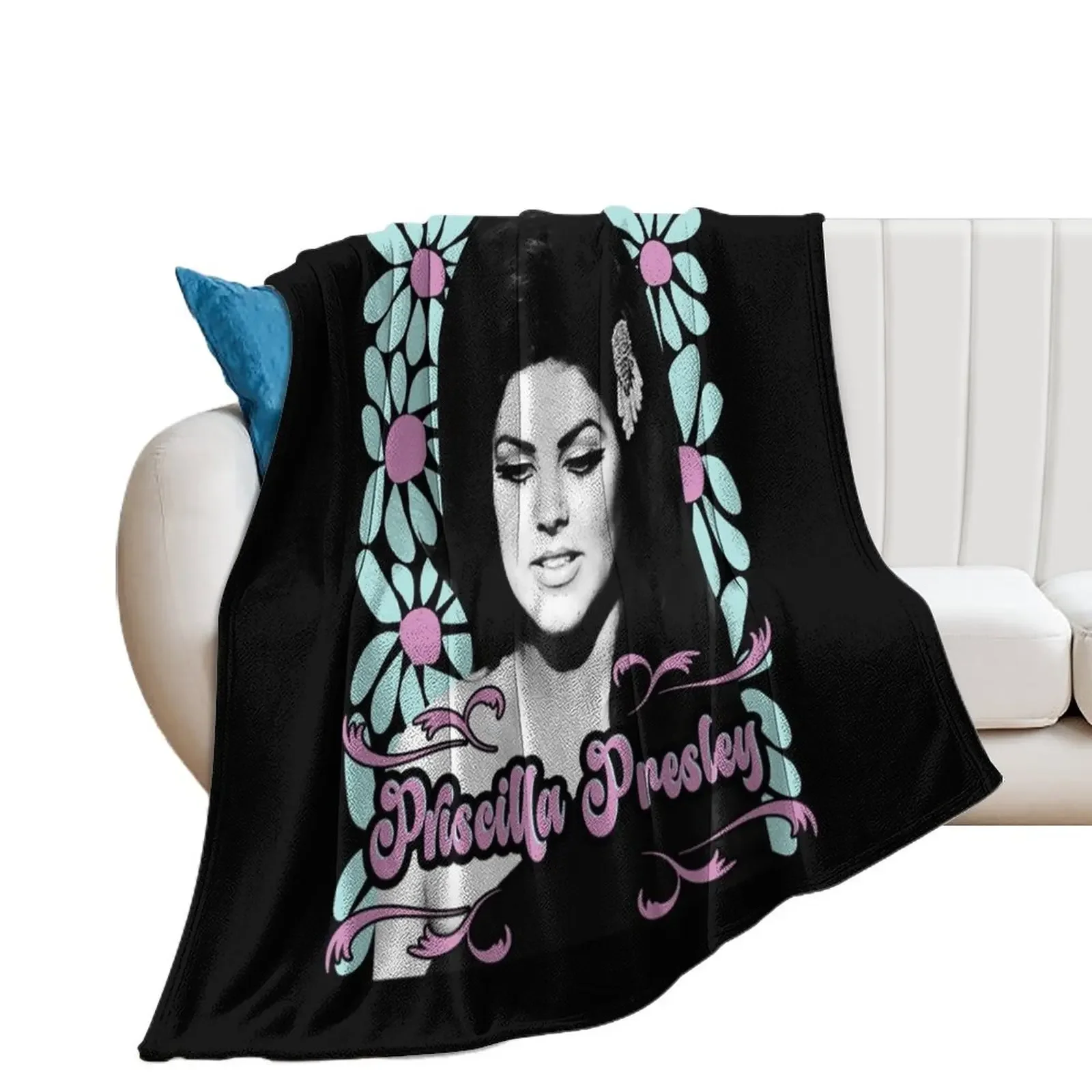 priscilla presley Throw Blanket Cute Plaid Decorative Throw Decorative Sofa Vintage Blankets