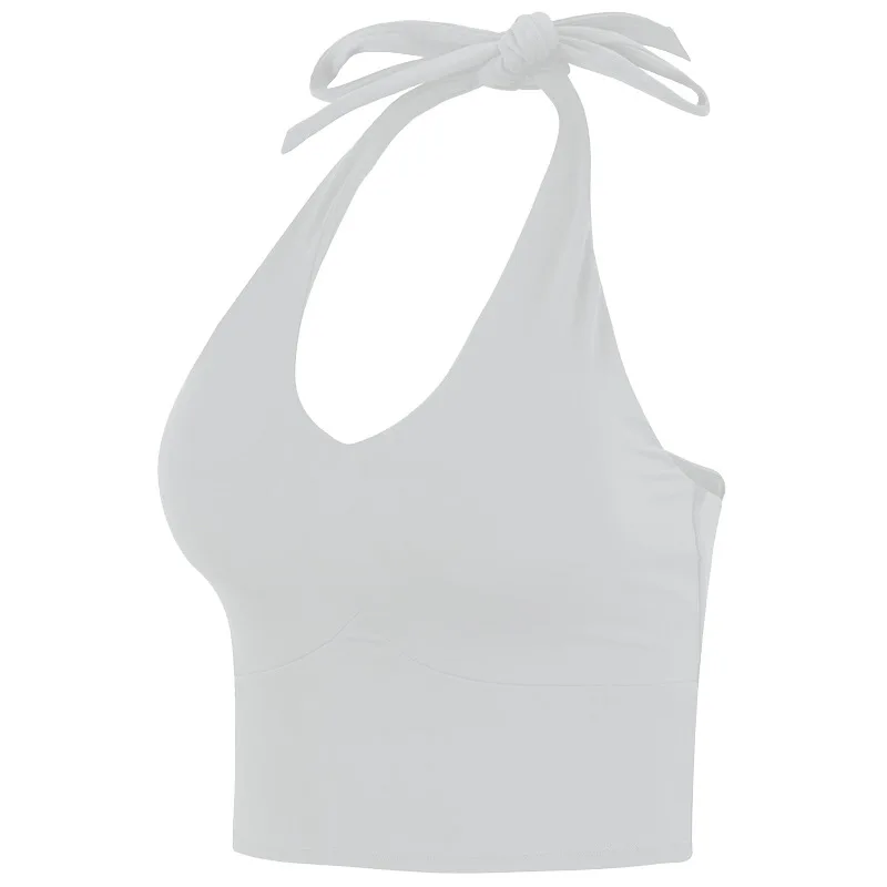 Prevent Chest Shaking Fitness Bras Beautiful Back Wearing Top for Yoga Running Training Slimming Halter-style Yoga Sports Vest