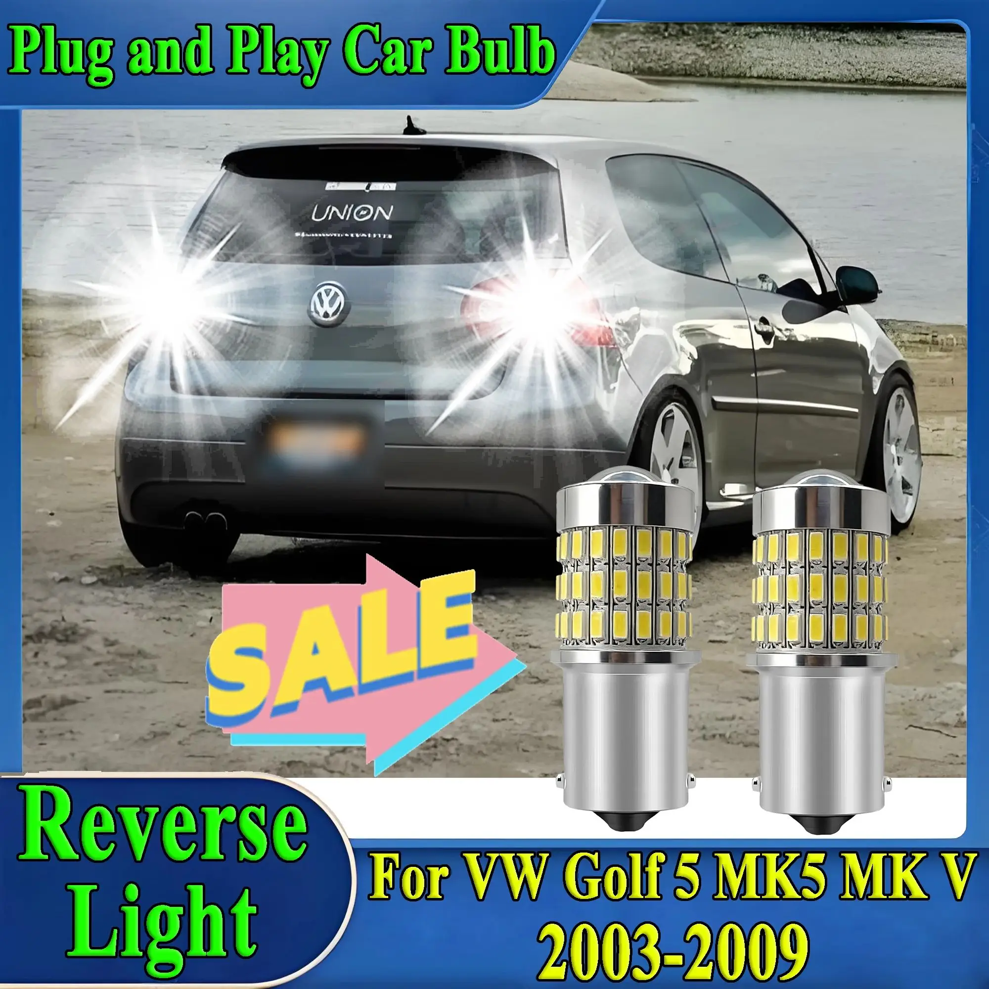 Feu de recul LED Canbus 1156 BA15S, 2 pièces, pour VW Golf 5 MK5 MK V 2003-2005 2006 2007 2008 2009, lampe de secours Super brillante