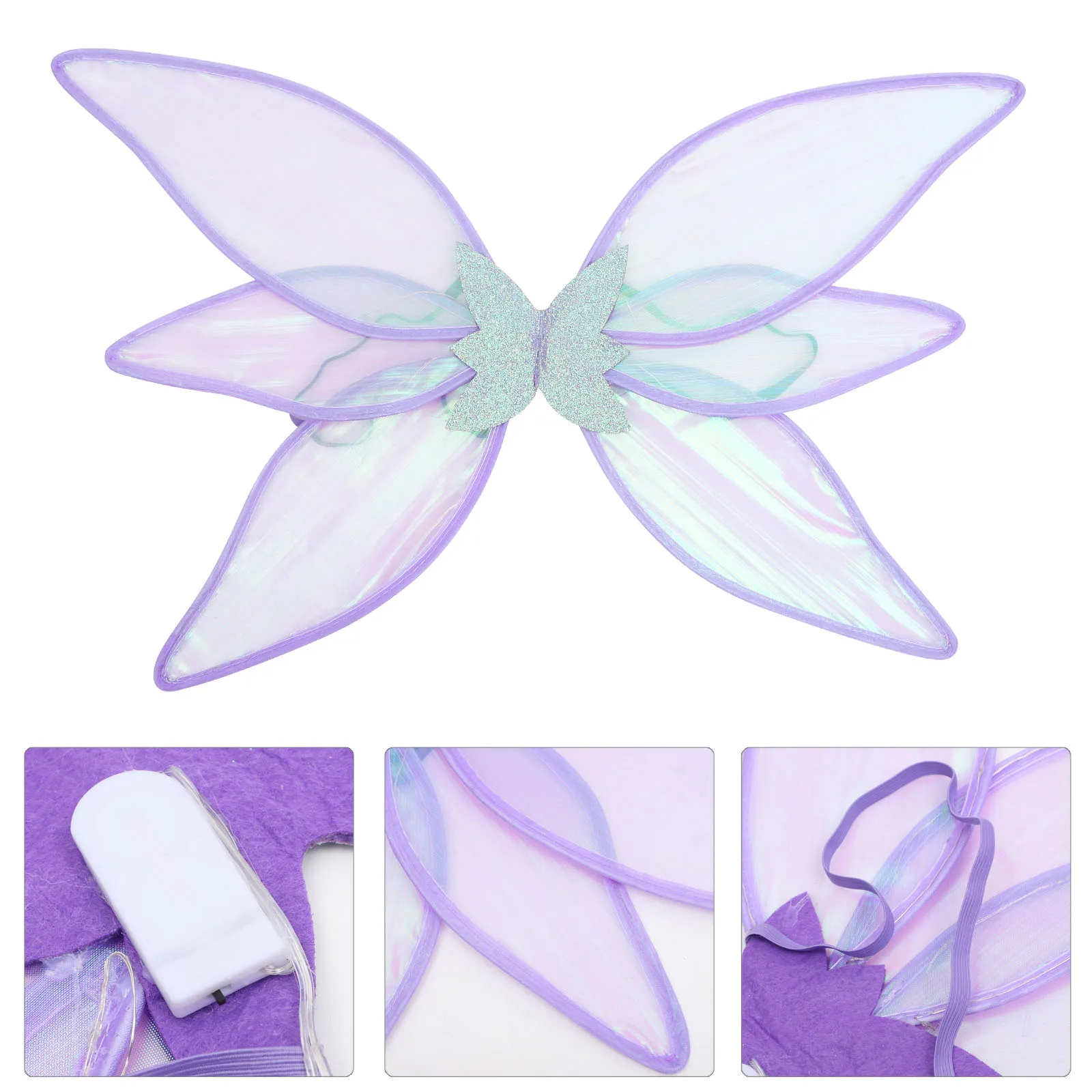 

Glowing Fairy Wings Light Up Costume Party Masquerade Dance Festival Cosplay Costume Wing Angel Elf Butterfly Lighted Wings For